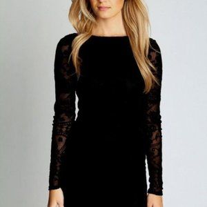 Forever 21 Black Long Sleeved Lace Dress